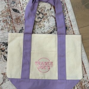 Trader Joes spring mini pastel purple tote bag
